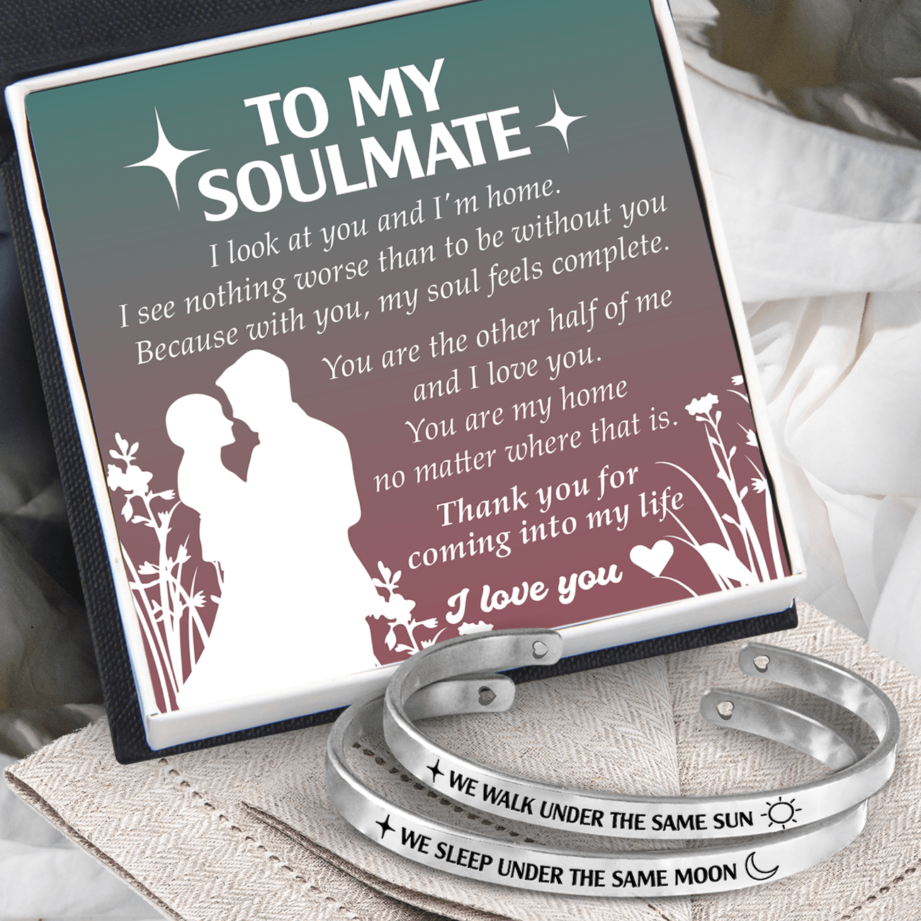 Couple Bracelets - Family - To My Soulmate - Thank You For Coming Into My Life - Augbt15001 - Gifts Holder