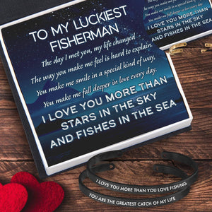 Couple Bracelets - Fishing - To My Luckiest Fisherman - I Love You - Augbt26015 - Gifts Holder