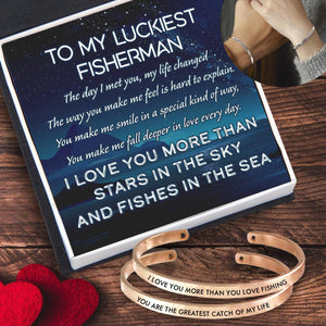 Couple Bracelets - Fishing - To My Luckiest Fisherman - I Love You - A -  Gifts Holder
