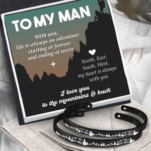 Couple Bracelets - Hiking - To My Man - I Love You To The Mountains & Back - Augbt26014 - Gifts Holder