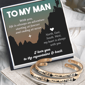 Couple Bracelets - Hiking - To My Man - I Love You To The Mountains & Back - Augbt26014 - Gifts Holder