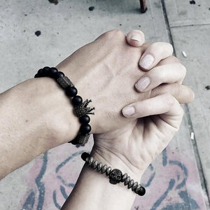 Couple Crown and Skull Bracelets - Skull & Tattoos - To Couple - I Love You - Augbu26002 - Gifts Holder