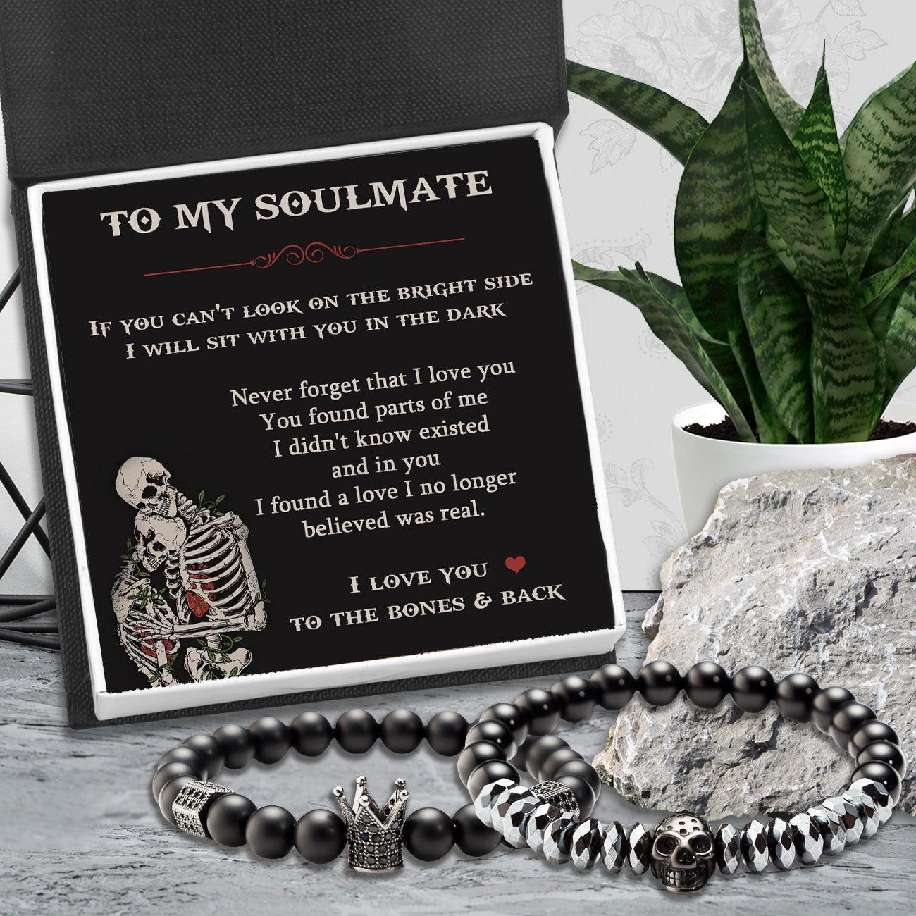 Couple Crown and Skull Bracelets - Skull - To My Soulmate - Never Forget That I Love You - Augbu13007 - Gifts Holder