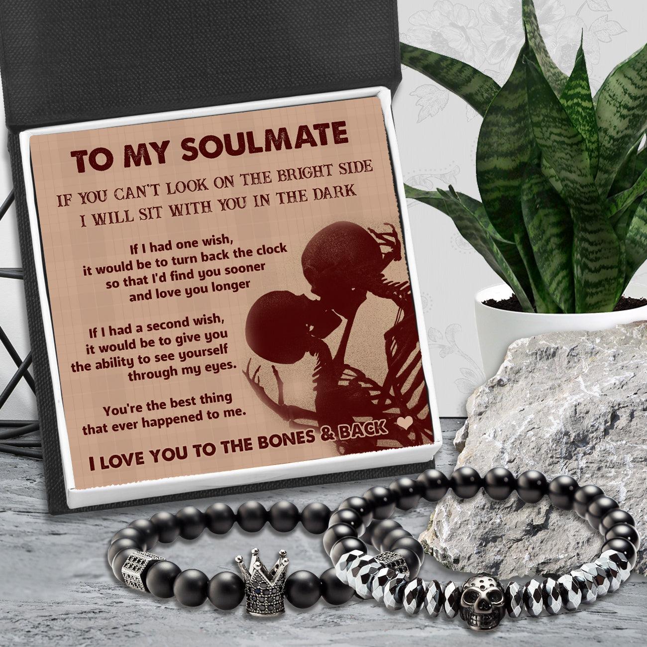 Couple Crown and Skull Bracelets - Skull - To My Soulmate - You're The Best Thing That Ever Happened To Me - Augbu13006 - Gifts Holder