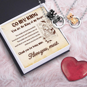 Couple Crown Pendant Necklaces - Skull - To My King - Thank You For Being Mine - Augnz26001 - Gifts Holder