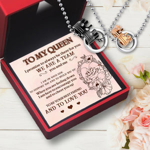 Couple Crown Pendant Necklaces - Skull - To My Queen - I Promise To Always Be There For You - Augnz13003 - Gifts Holder