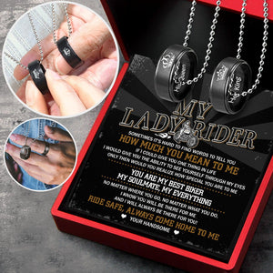 Couple Pendant Necklaces - Biker - My Lady Rider - You Are My Best Biker - Augnw13010 - Gifts Holder