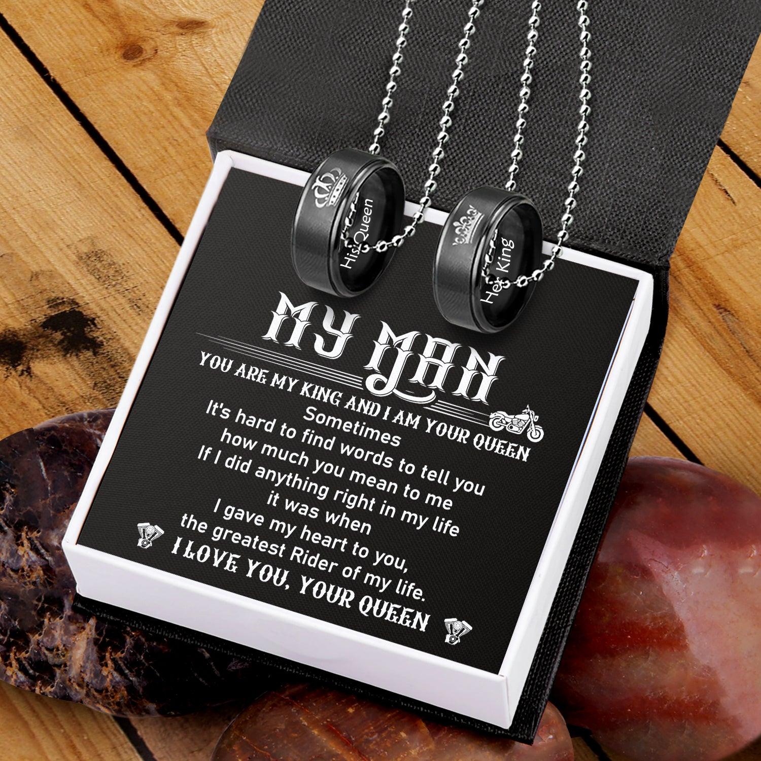 Couple Pendant Necklaces - Biker - To My Man - How Much You Mean To Me - Augnw26011 - Gifts Holder