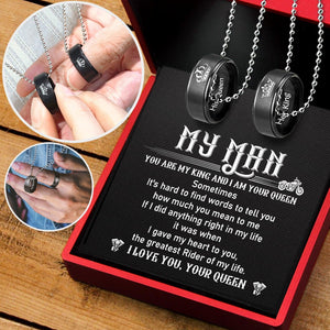 Couple Pendant Necklaces - Biker - To My Man - How Much You Mean To Me - Augnw26011 - Gifts Holder