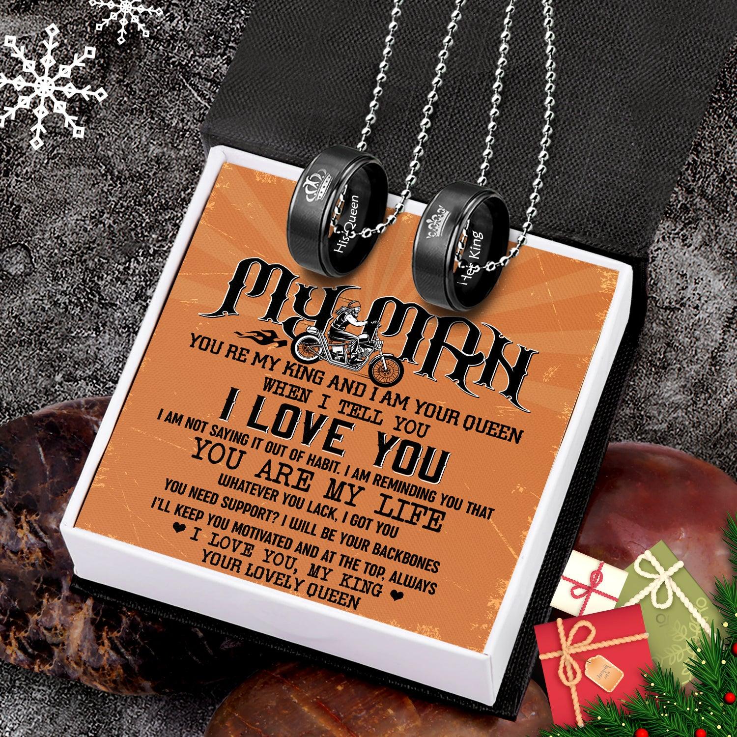 Couple Pendant Necklaces - Biker - To My Man - You Are My Life - Augnw26017 - Gifts Holder