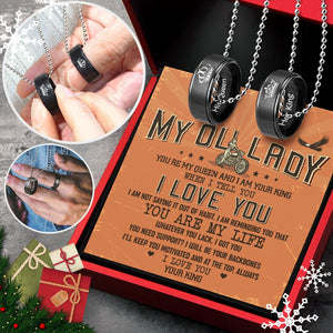 Couple Pendant Necklaces - Biker - To My Ol' Lady - I Will Be Your Backbones - Augnw13009 - Gifts Holder