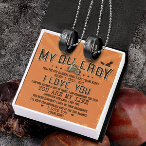 Couple Pendant Necklaces - Biker - To My Ol' Lady - I Will Be Your Backbones - Augnw13009 - Gifts Holder