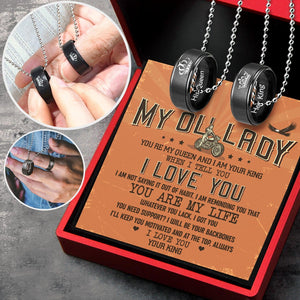 Couple Pendant Necklaces - Biker - To My Ol' Lady - I Will Be Your Backbones - Augnw13009 - Gifts Holder