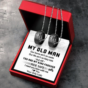 Couple Pendant Necklaces - Biker - To My Old Man - You Are My King Forever - Augnw26015 - Gifts Holder