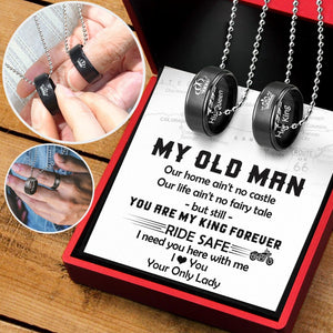 Couple Pendant Necklaces - Biker - To My Old Man - You Are My King Forever - Augnw26015 - Gifts Holder