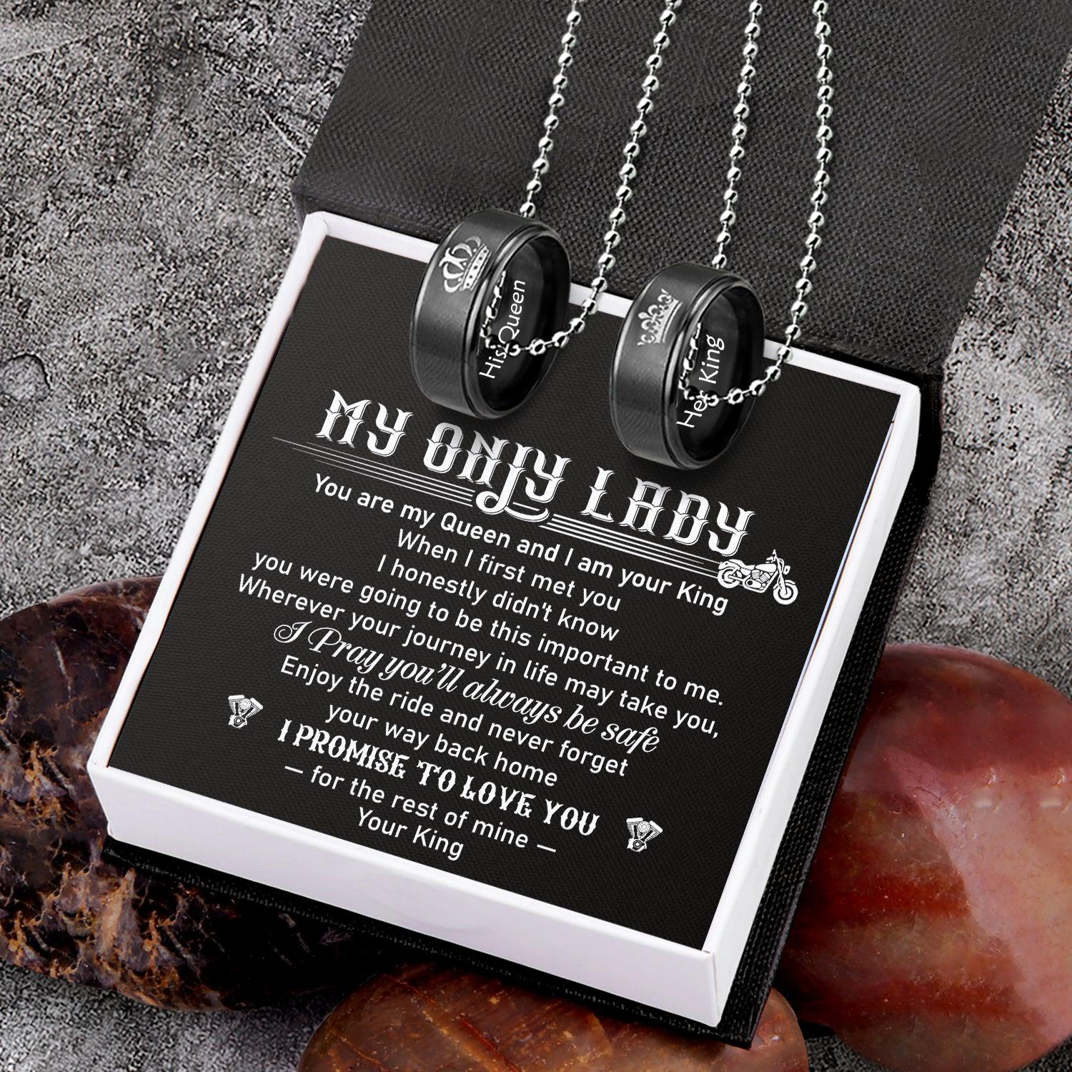 Couple Pendant Necklaces - Biker - To My Only Lady - When I First Met You - Augnw13006 - Gifts Holder