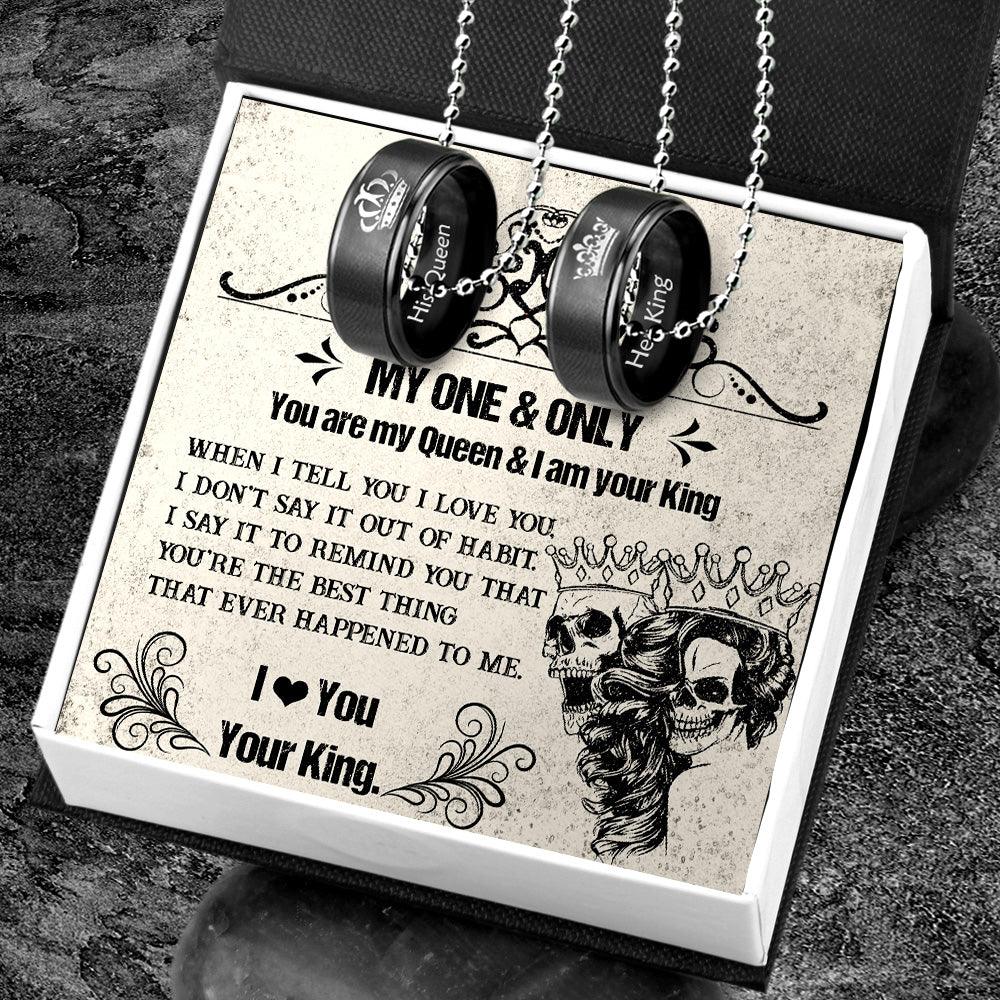 Couple Pendant Necklaces - Skull & Tattoo - To My Lady - You're The Best Thing - Augnw13005 - Gifts Holder