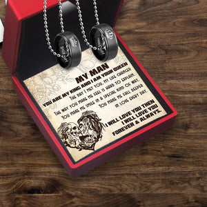Couple Pendant Necklaces - Skull & Tattoo - To My Man - Deeper In Love Every Day - Augnw26014 - Gifts Holder