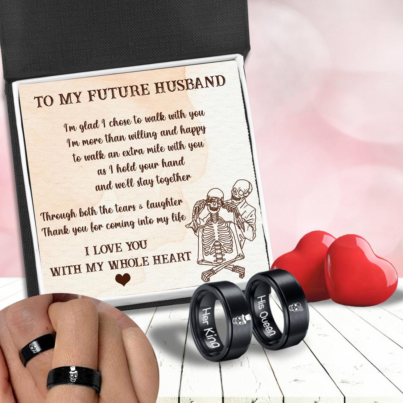 Couple Ring - Skull - To My Future Husband - I Love You With My Whole Heart - Augrlc24001 - Gifts Holder