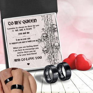 Couple Ring - Skull - To My Queen - I Promise To Always Be There For You - Augrlc13002 - Gifts Holder