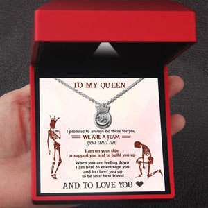 Crown Necklace - Skull - To My Queen - We Are A Team - Augnzq13011 - Gifts Holder