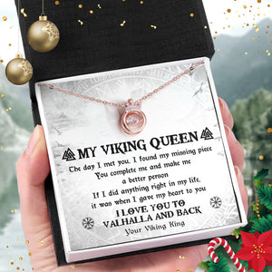 Crown Necklace - Viking - To My Viking Queen - I Love You To Valhalla & Back - Augnzq13001 - Gifts Holder