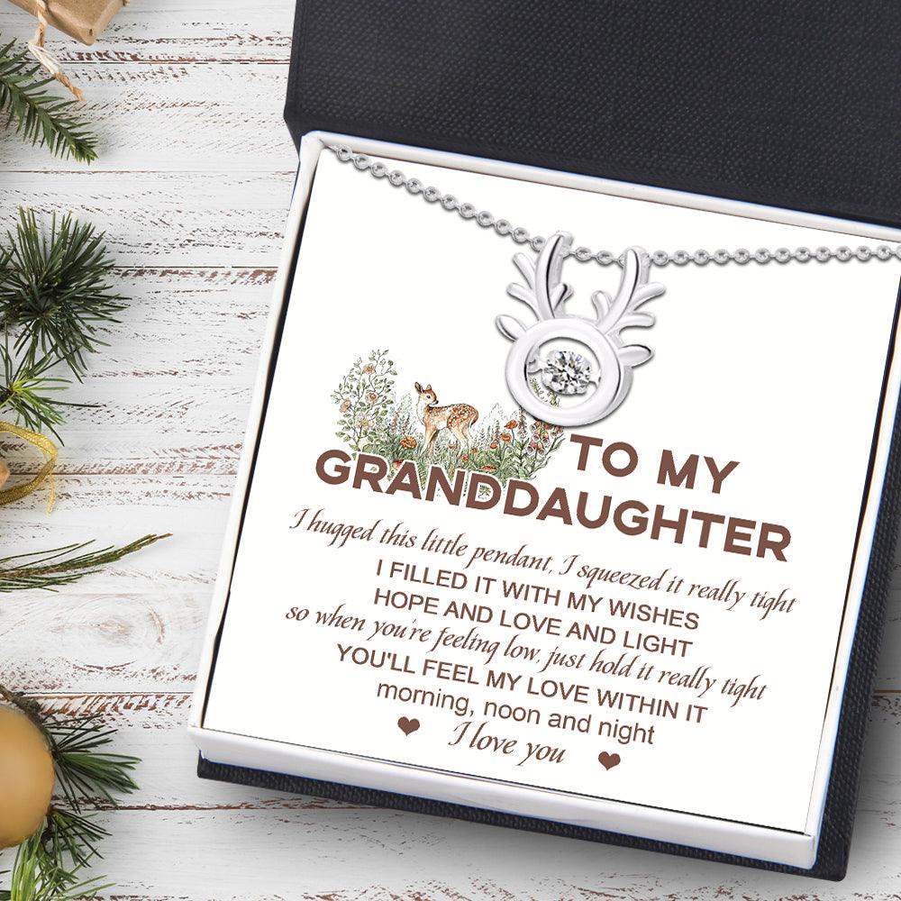 Crystal Reindeer Necklace - Family - To My Granddaughter - Hope And Love And Light - Augnfu23003 - Gifts Holder