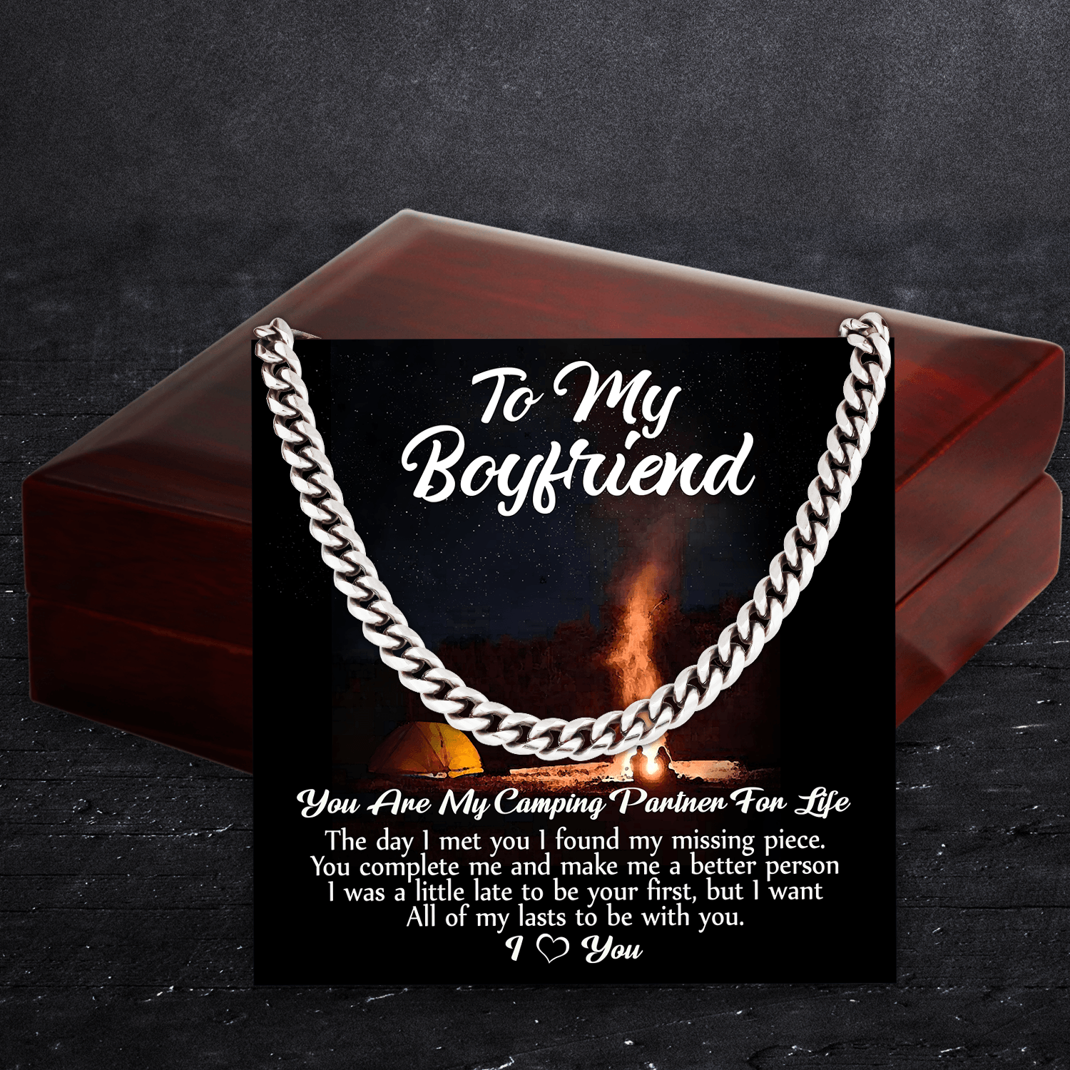 Cuban Link Chain - Camping - To My Boyfriend - I Love You - Aussb12002 - Gifts Holder