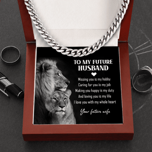 Cuban Link Chain - Family - To My Future Husband - I Love You With My Whole Heart - Aussb24002 - Gifts Holder