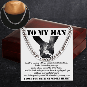 Cuban Link Chain - Family - To My Man - I Love You With My Whole Heart - Aussb26007 - Gifts Holder