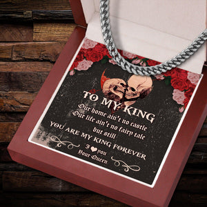 Cuban Link Chain - Skull - To My King - I Love You - Aussb26006 - Gifts Holder