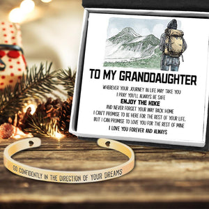 Cuff Bracelet - Hiking - To My Granddaughter - I Can Promise To Love You For The Rest Of Mine - Augbzf23001 - Gifts Holder