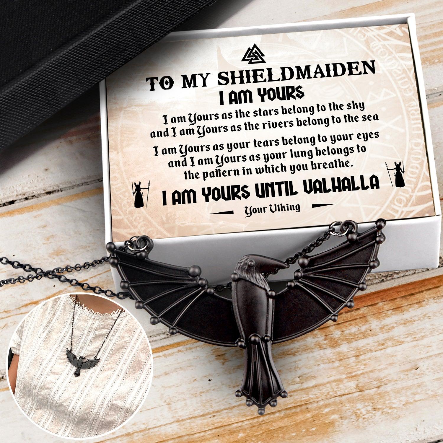 Dark Raven Necklace - Viking - My Shieldmaiden - I Am Yours Until Valhalla - Augncm13006 - Gifts Holder