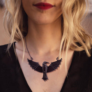 Dark Raven Necklace - Viking - My Shieldmaiden - I Am Yours Until Valhalla - Augncm13006 - Gifts Holder