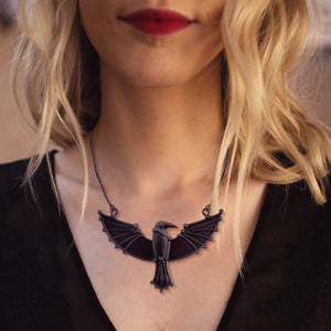 Dark Raven Necklace - Viking - My Shieldmaiden - I Am Yours Until Valhalla - Augncm13007 - Gifts Holder