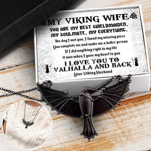 Dark Raven Necklace - Viking - To My Wife - Love You To The Moon And Back - Augncm15002 - Gifts Holder