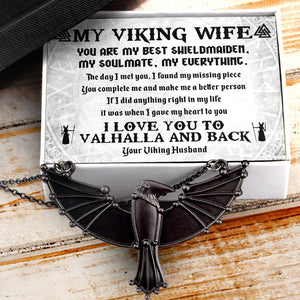 Dark Raven Necklace - Viking - To My Wife - Love You To The Moon And Back - Augncm15002 - Gifts Holder