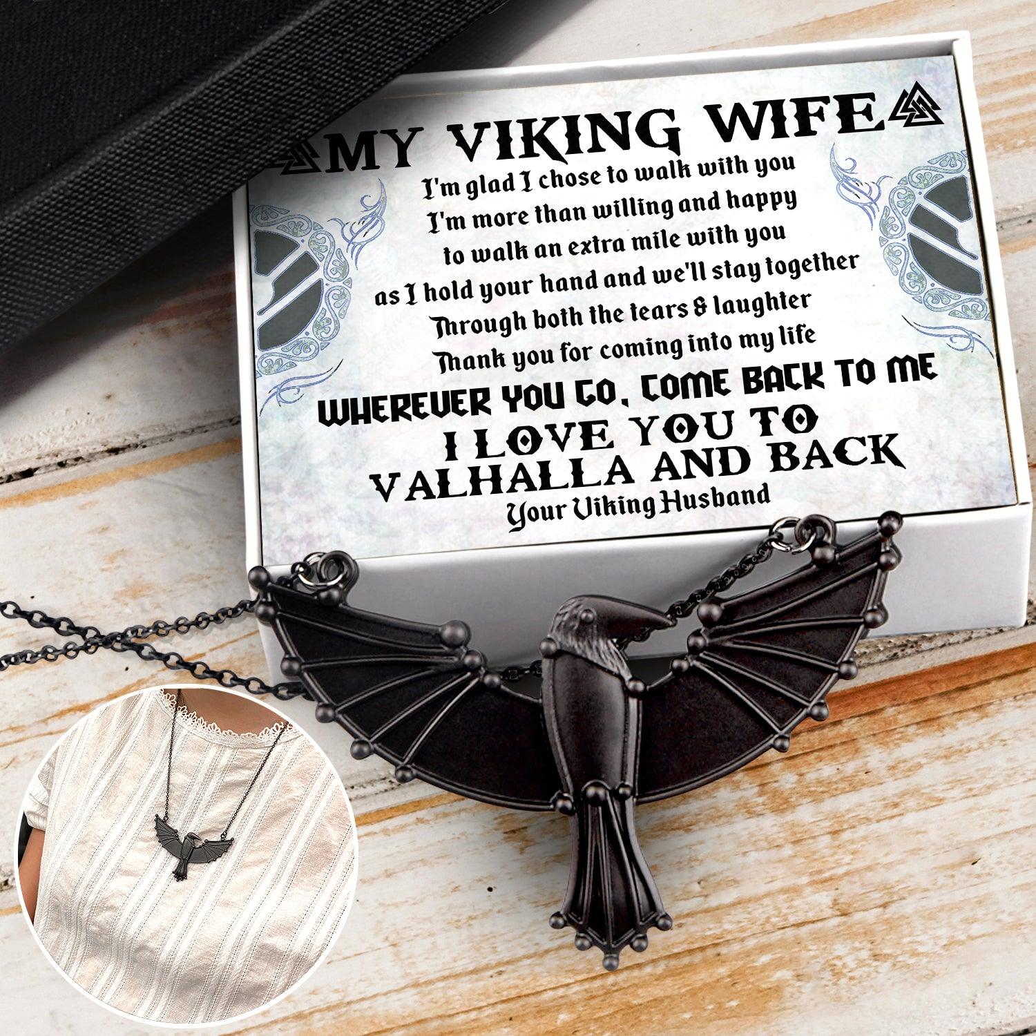 Dark Raven Necklace - Viking - To My Wife - Love You To The Valhalla & Back - Augncm15003 - Gifts Holder