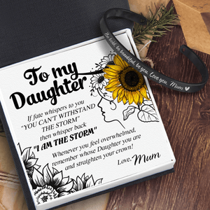 Daughter's Bracelet - Family - From Mum - To My Daughter - Remember Whose Daughter You Are And Straighten Your Crown - Augbzf17019 - Gifts Holder