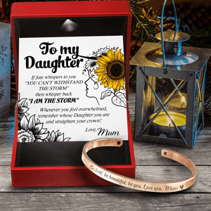 Daughter's Bracelet - Family - From Mum - To My Daughter - Remember Whose Daughter You Are And Straighten Your Crown - Augbzf17019 - Gifts Holder
