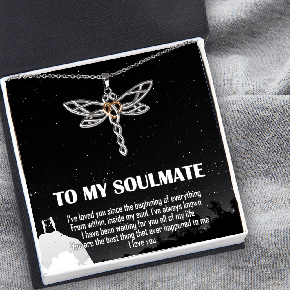 Dragonfly Necklace - Family - To My Soulmate - You Are The Best Thing That Ever Happened To Me - Auska13001 - Gifts Holder