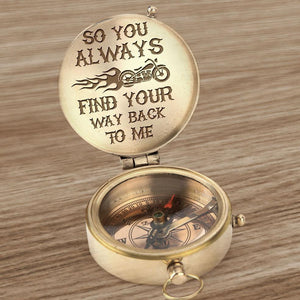 Engraved Compass - Biker - So You Always Find Your Way Back To Me - Gpb26001