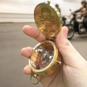 Engraved Compass - Biker - To My Man - You Will Never Have To Ride Alone - Augpb26040 - Gifts Holder