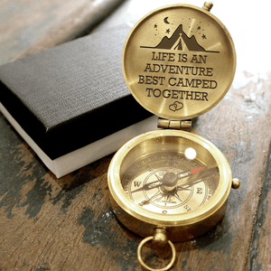 Engraved Compass - Camping - To My Loved One - Life Is An Adventure Best Camped Together - Augpb26046 - Gifts Holder