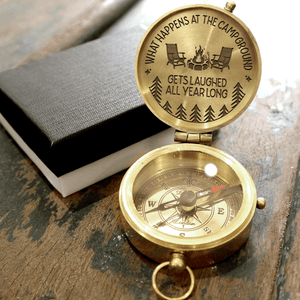 Engraved Compass - Camping - To My Loved One - What Happens At The Campground Gets Laughed All Year Long - Augpb26050 - Gifts Holder