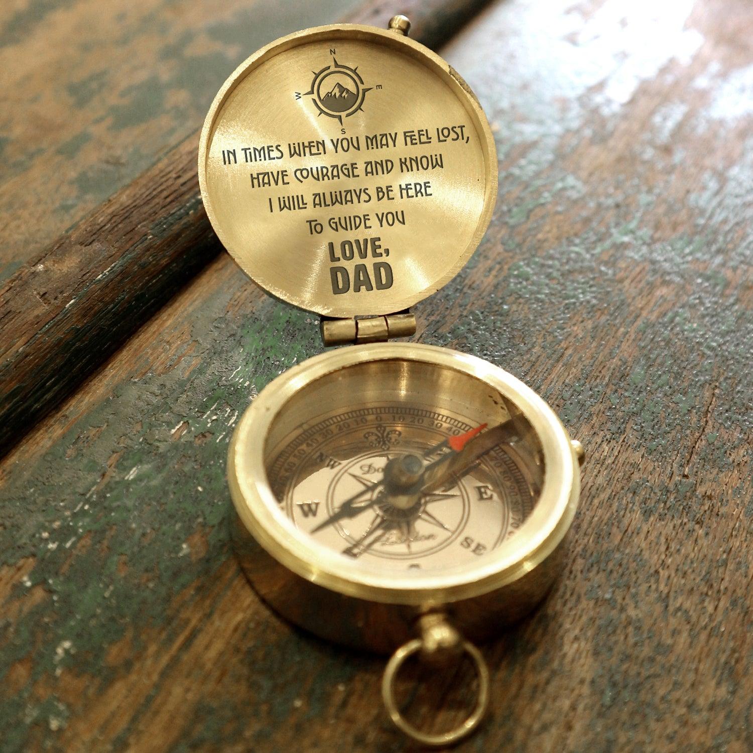Engraved Compass - Family - To Son - To Daughter - From Dad - I Will Always Be Here - Augpb16002 - Gifts Holder