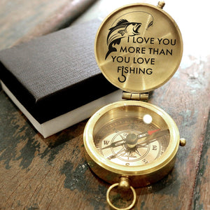 Engraved Compass - Fishing - To My Man - I Love You - Augpb26038 - Gifts Holder