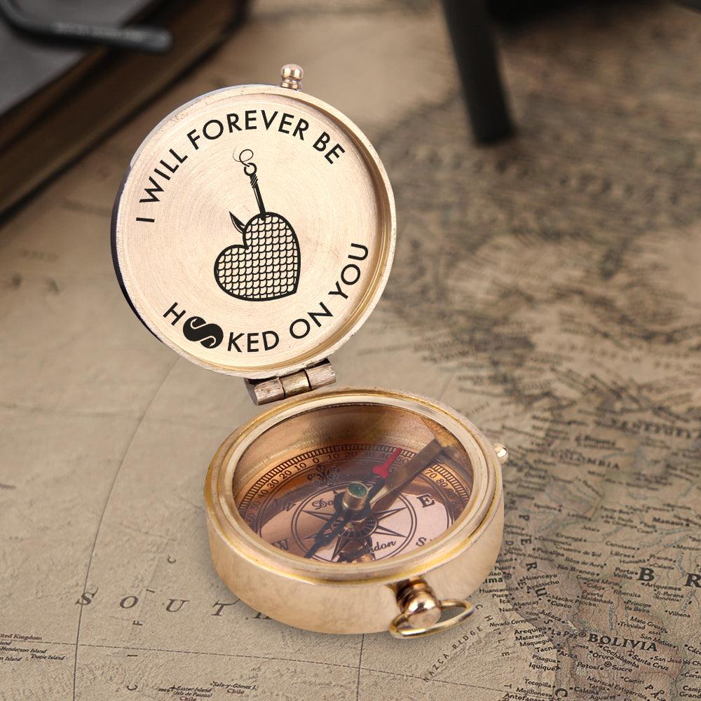 Engraved Compass - Fishing - To My Man - I Will Forever Be Hooked On You - Augpb26037 - Gifts Holder