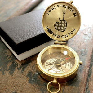 Engraved Compass - Fishing - To My Man - I Will Forever Be Hooked On You - Augpb26037 - Gifts Holder