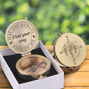 Engraved Compass - Garden - To My Man - Find Your Way Back Home To Me - Augpb26018 - Gifts Holder